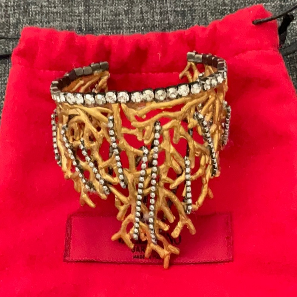 VALENTINO Garavani Coral cuff bracelet, matte gold and jewels. Rare and unique - Picture 10 of 10
